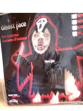 Spirit Halloween Scream Ghost Face Halloween Dog Costume Size Small #3093